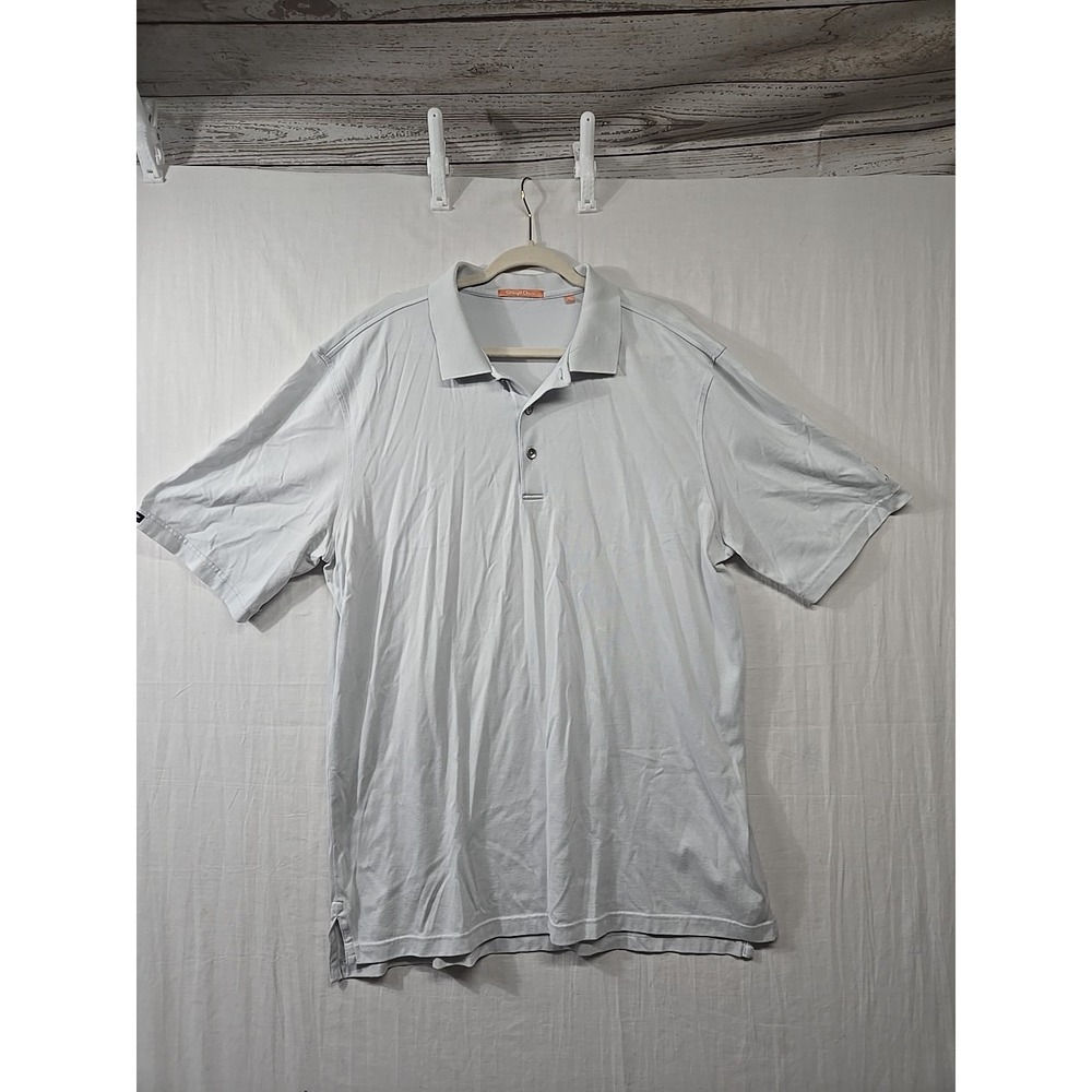 Straight Down Men's Golf Polo Short Sleeve Shirt Light Gray Men's XL Cotton Poly